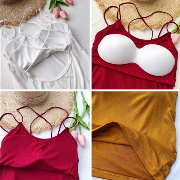 Tank top Strappy back open womens sexy padded - Picture 3 of 3